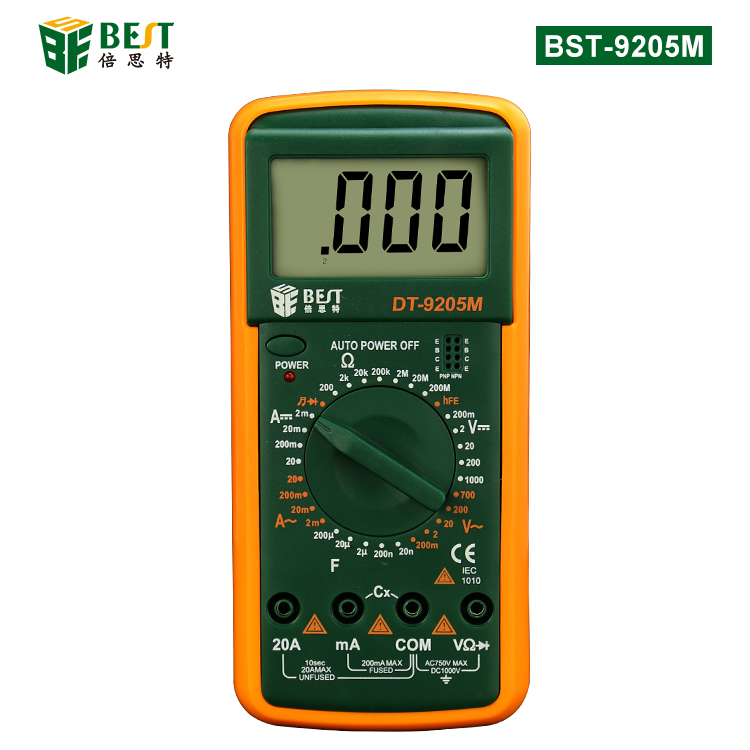 BST-9205M 多功能數(shù)字萬用表 手動(dòng)量程 三位半背光顯示屏