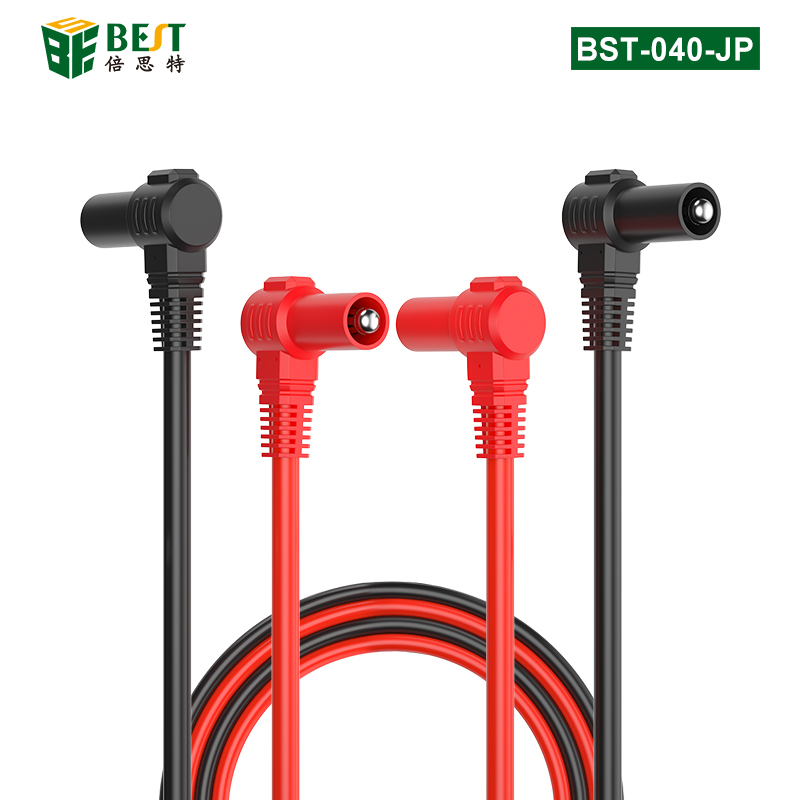 BST-040-JP 香蕉雙頭測(cè)試線 雙插測(cè)試線4mm安全型測(cè)試導(dǎo)線 紅黑雙頭90度插線 香蕉插疊插連接線 雙向蓮花頭導(dǎo)線 2000V20A大電流