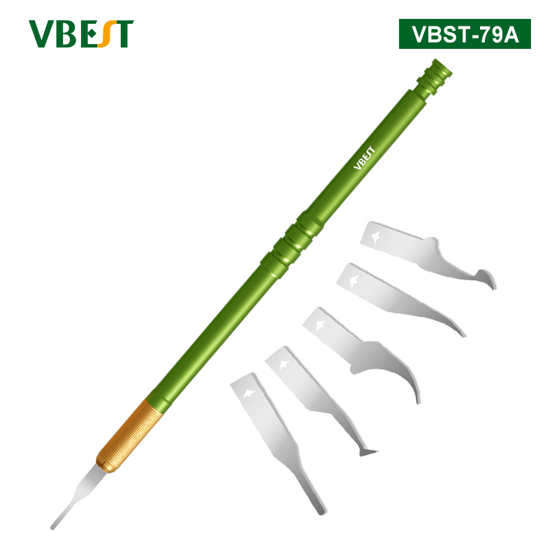 VBST-79A 除膠返修撬刀套裝 維修5刀片合一芯片返修套裝 手機(jī)維修拆機(jī)刀 手機(jī)筆記本除膠工具 拆機(jī)維修工具組合 拆CPU撬刀