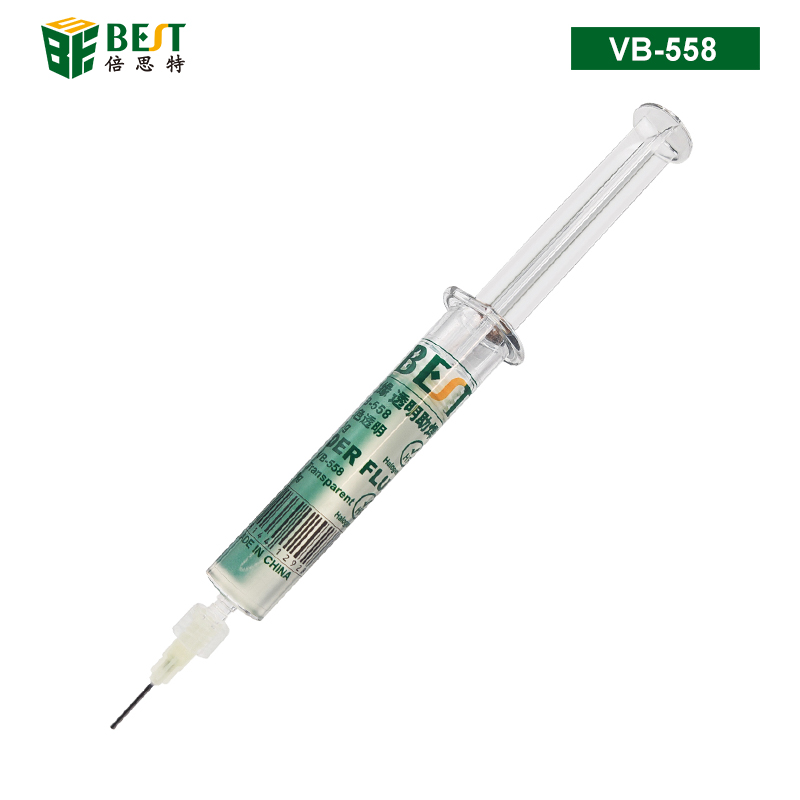 VB-558 環(huán)保絕緣透明助焊膏 針筒式電子元器件焊接助焊膏 免清洗手機(jī)維修透明焊油10g